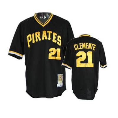 Fashionable and discount Pittsburgh Pirates 21 Roberto Clemente Black Throwback MLB Jersey